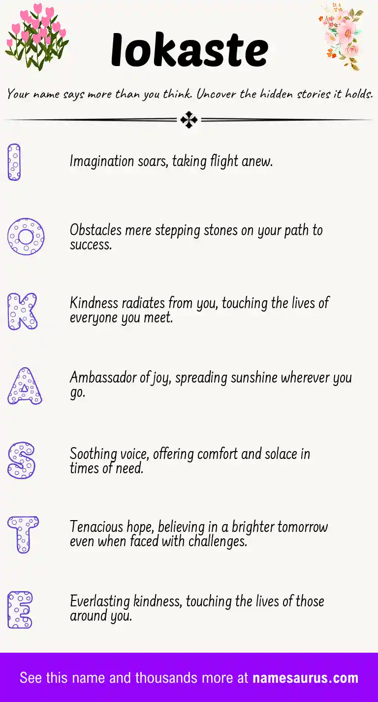 Acrostic poem about Iokaste.
