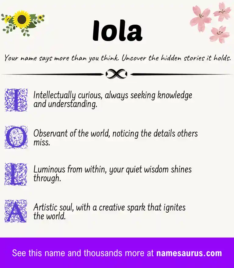 Acrostic poem about Iola.