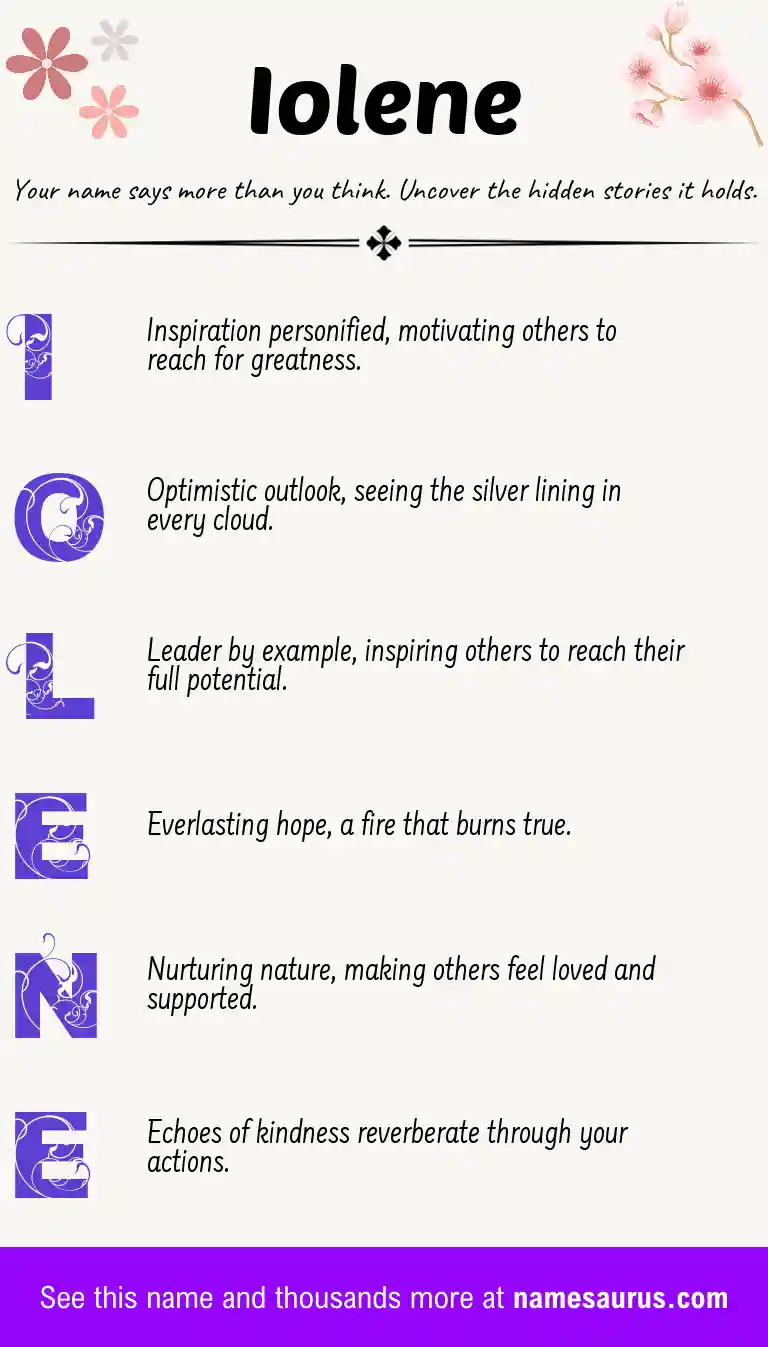 Acrostic poem about Iolene.