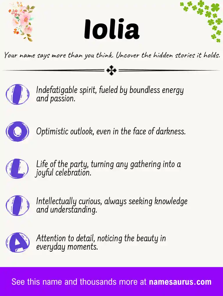 Acrostic poem about Iolia.