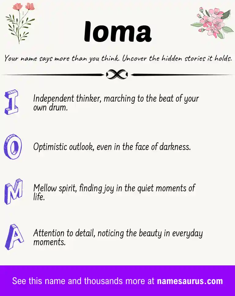 Acrostic poem about Ioma.