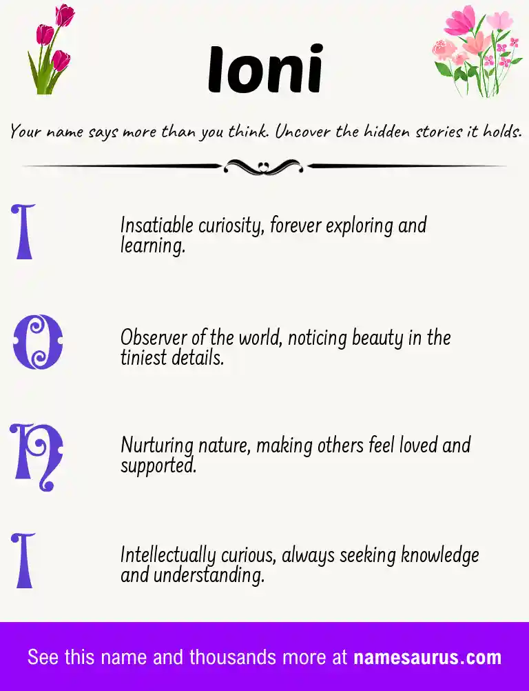 Acrostic poem about Ioni.