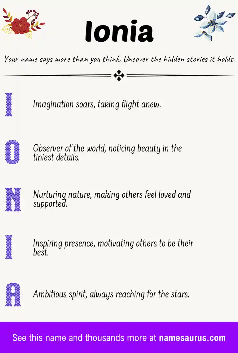 Acrostic poem about Ionia.