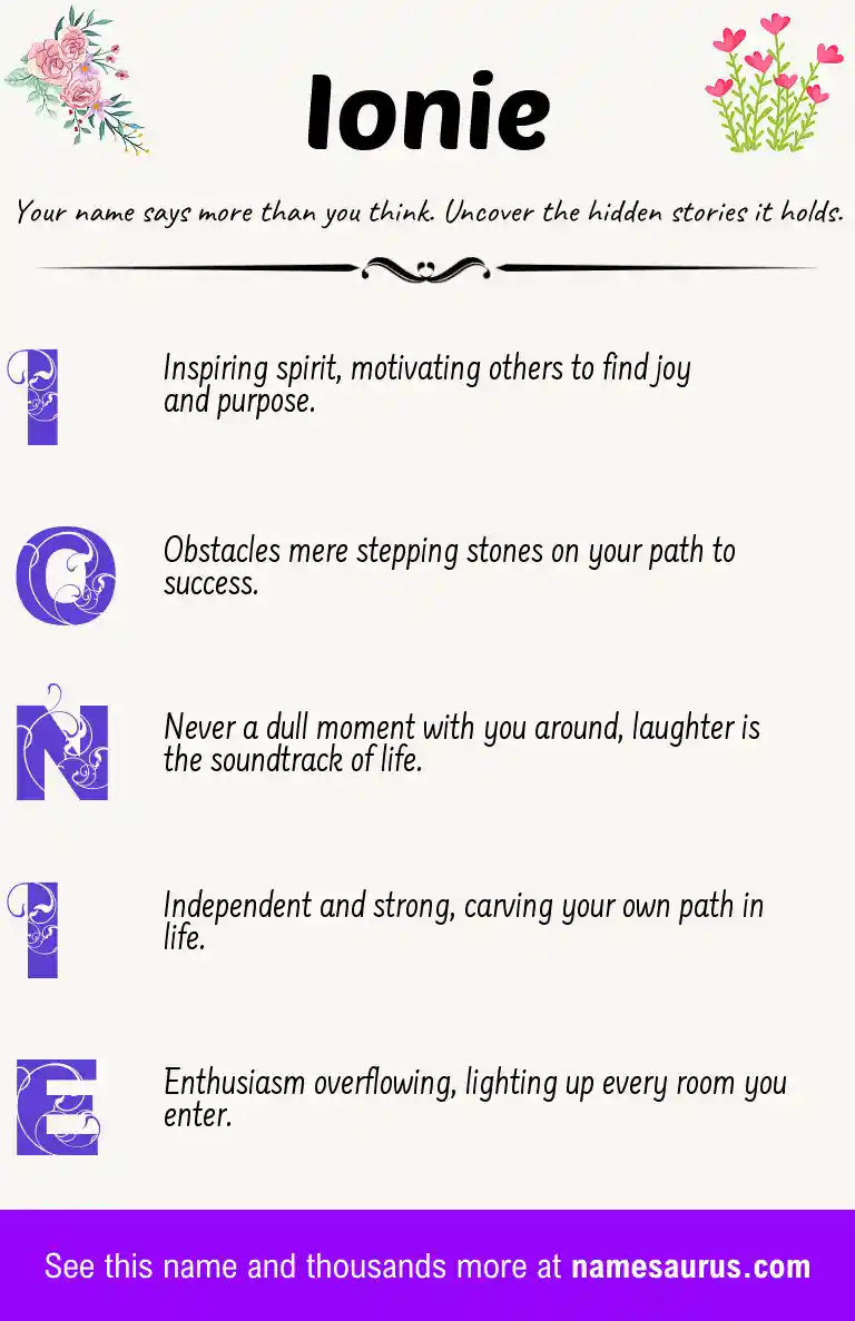 Acrostic poem about Ionie.