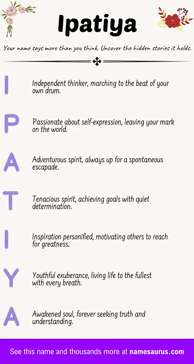 Acrostic poem about Ipatiya.