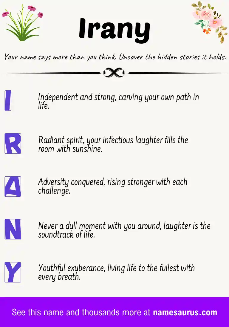 Acrostic poem about Irany.