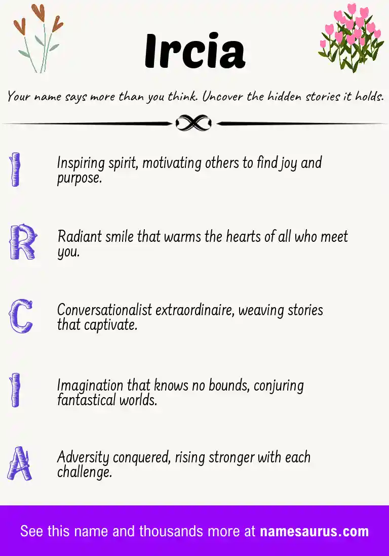 Acrostic poem about Ircia.