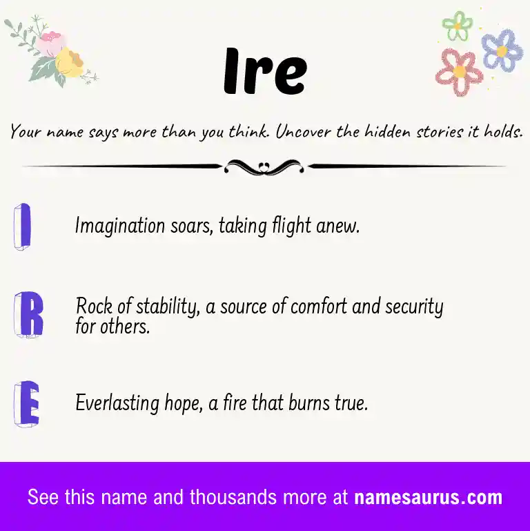 Acrostic poem about Ire.