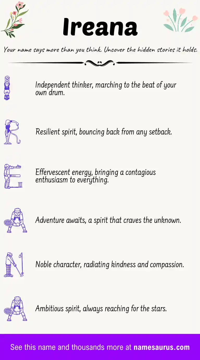 Acrostic poem about Ireana.