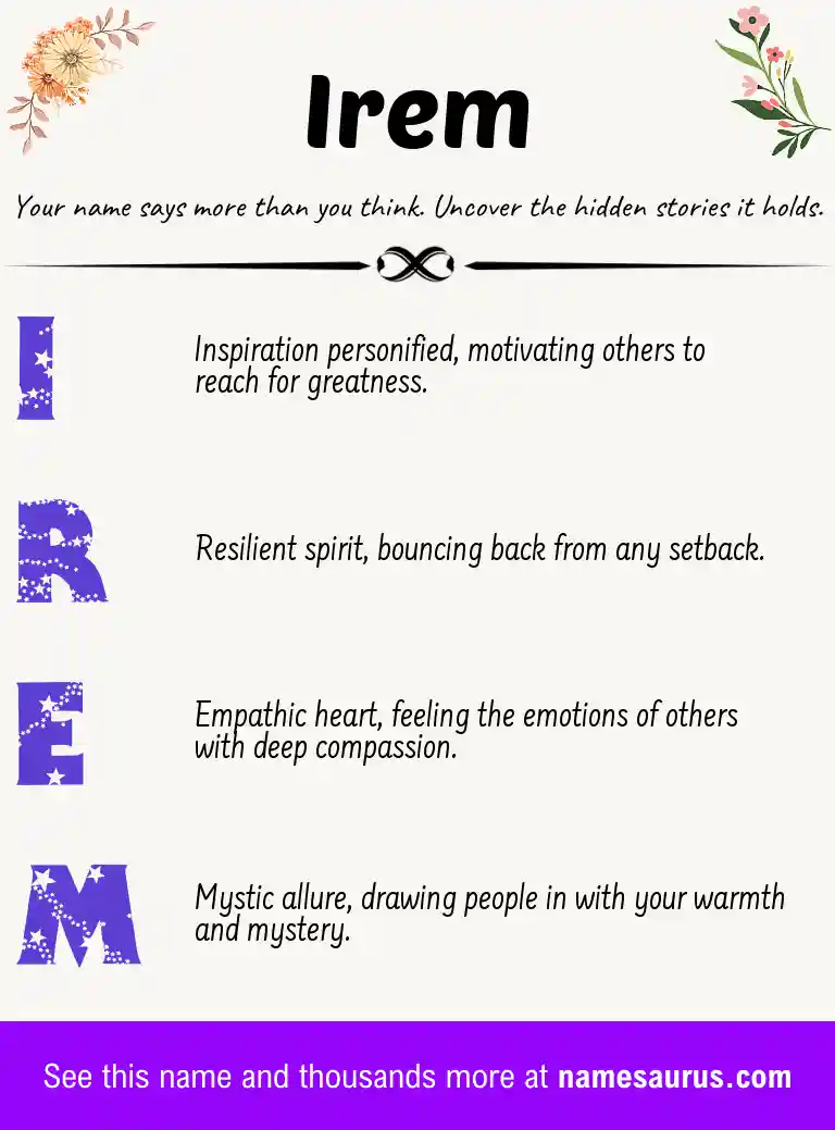 Acrostic poem about Irem.