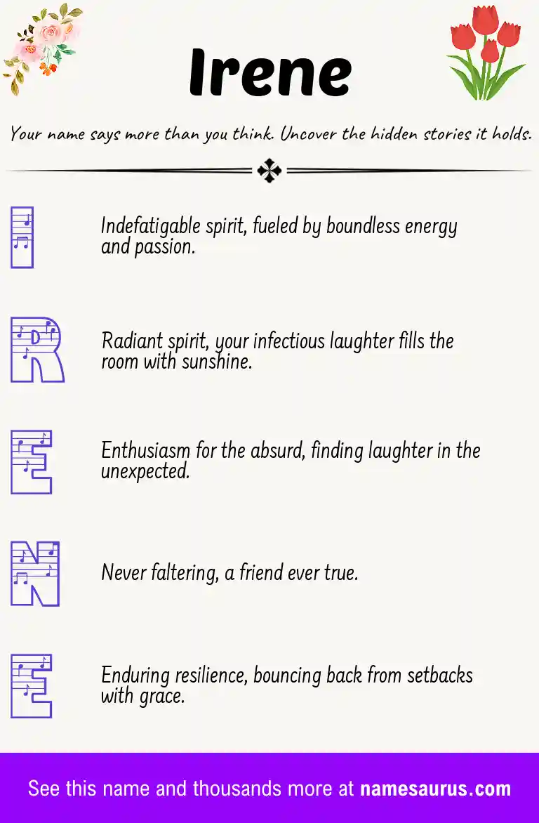 Acrostic poem about Irene.