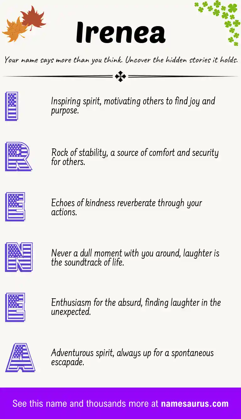 Acrostic poem about Irenea.