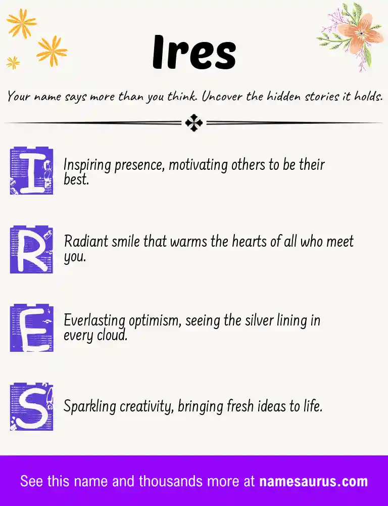 Acrostic poem about Ires.