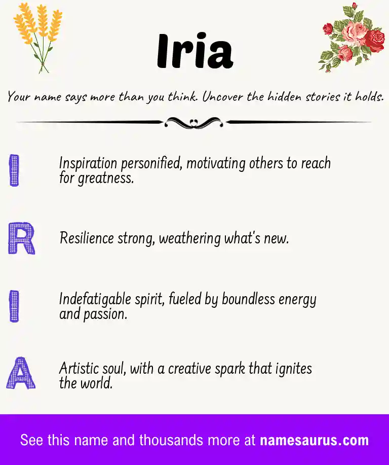 Acrostic poem about Iria.