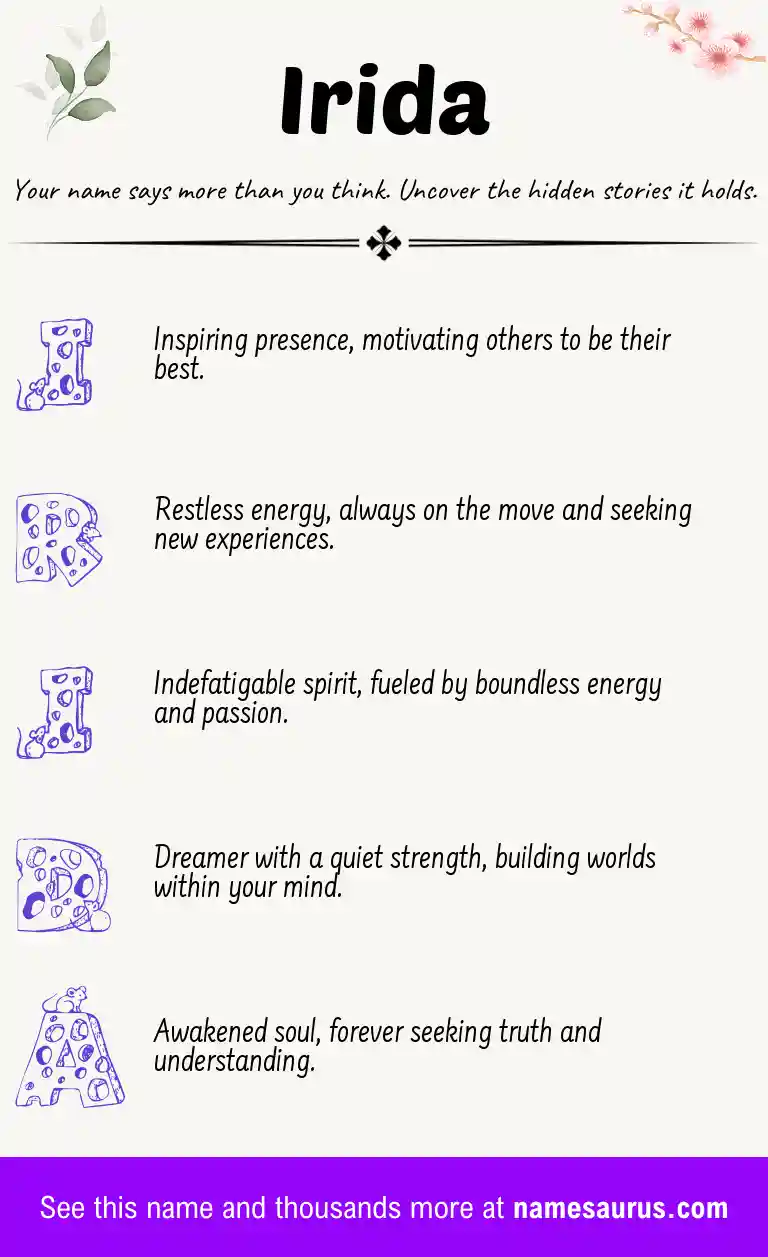 Acrostic poem about Irida.