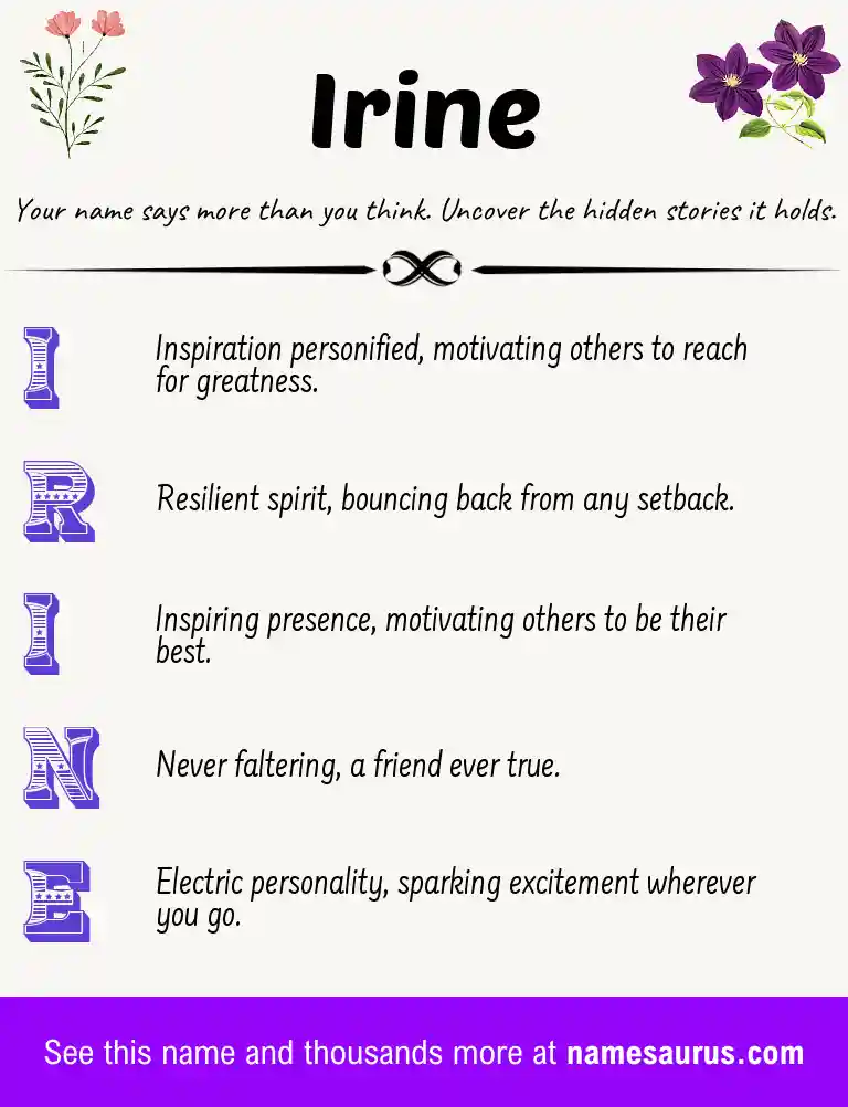 Acrostic poem about Irine.