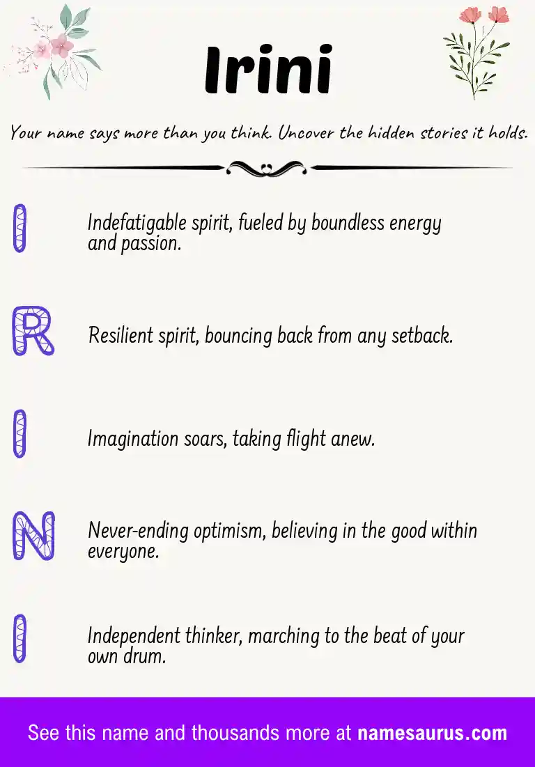 Acrostic poem about Irini.