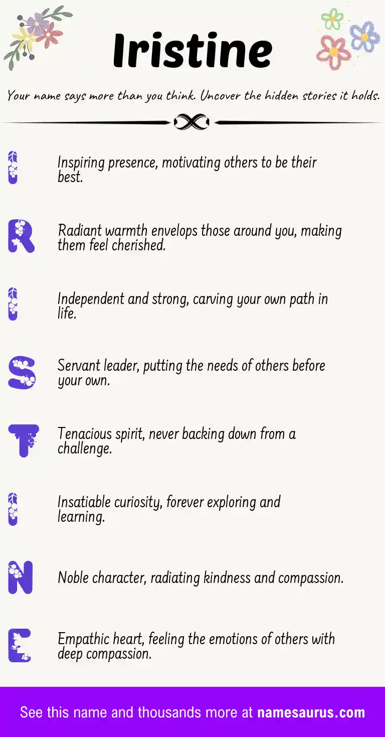 Acrostic poem about Iristine.