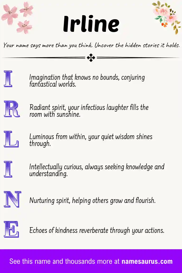Acrostic poem about Irline.