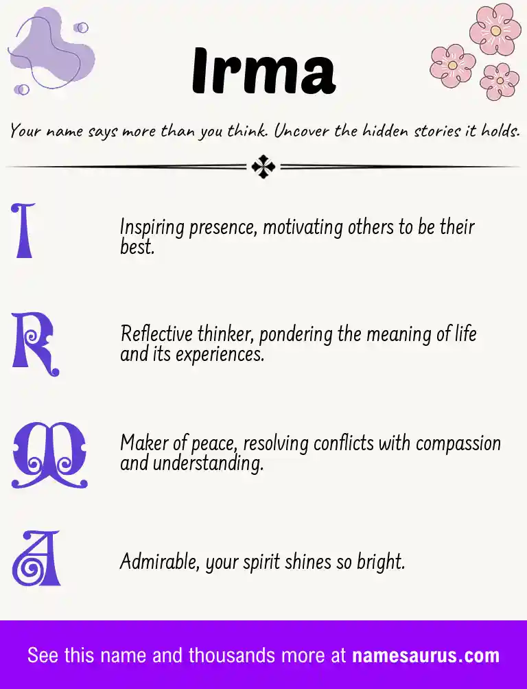 Acrostic poem about Irma.