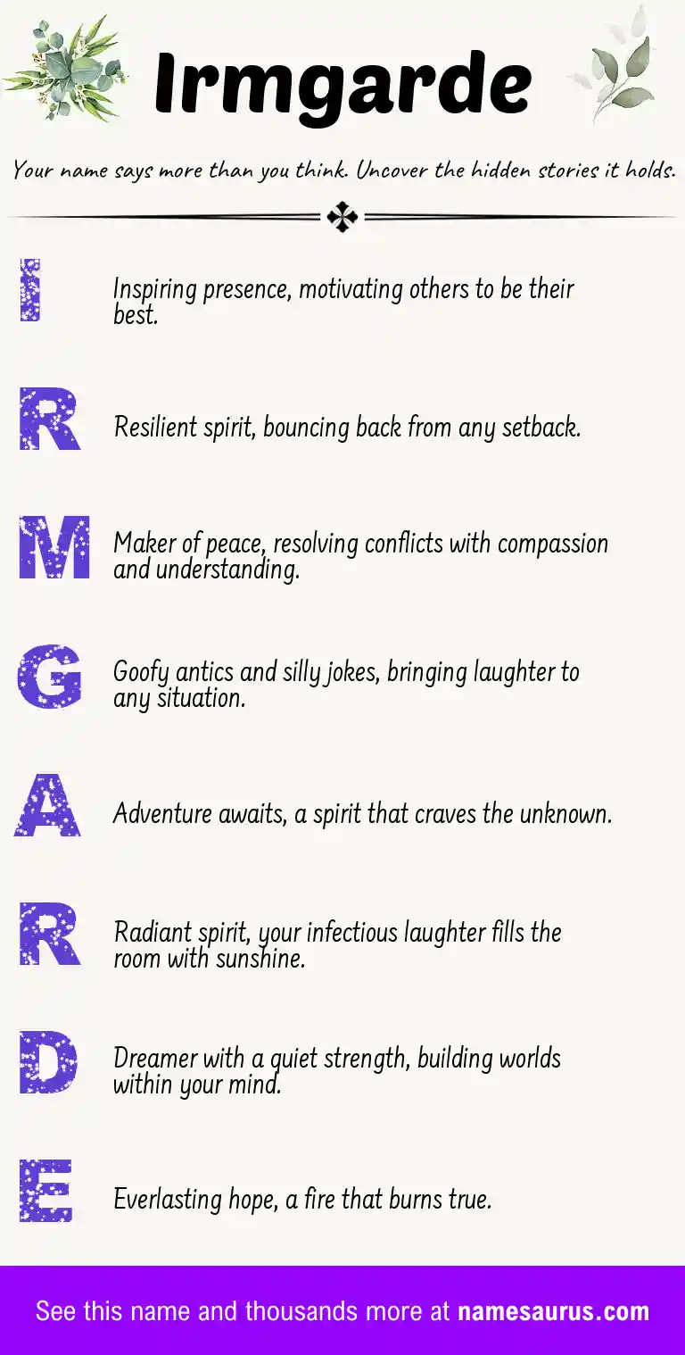 Acrostic poem about Irmgarde.