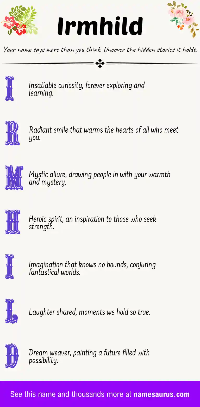 Acrostic poem about Irmhild.
