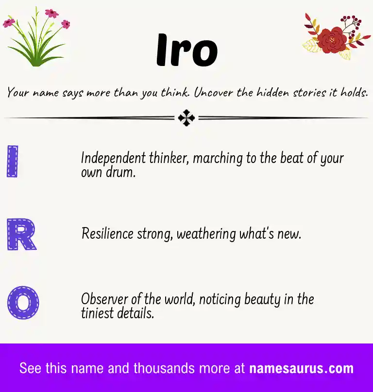 Acrostic poem about Iro.