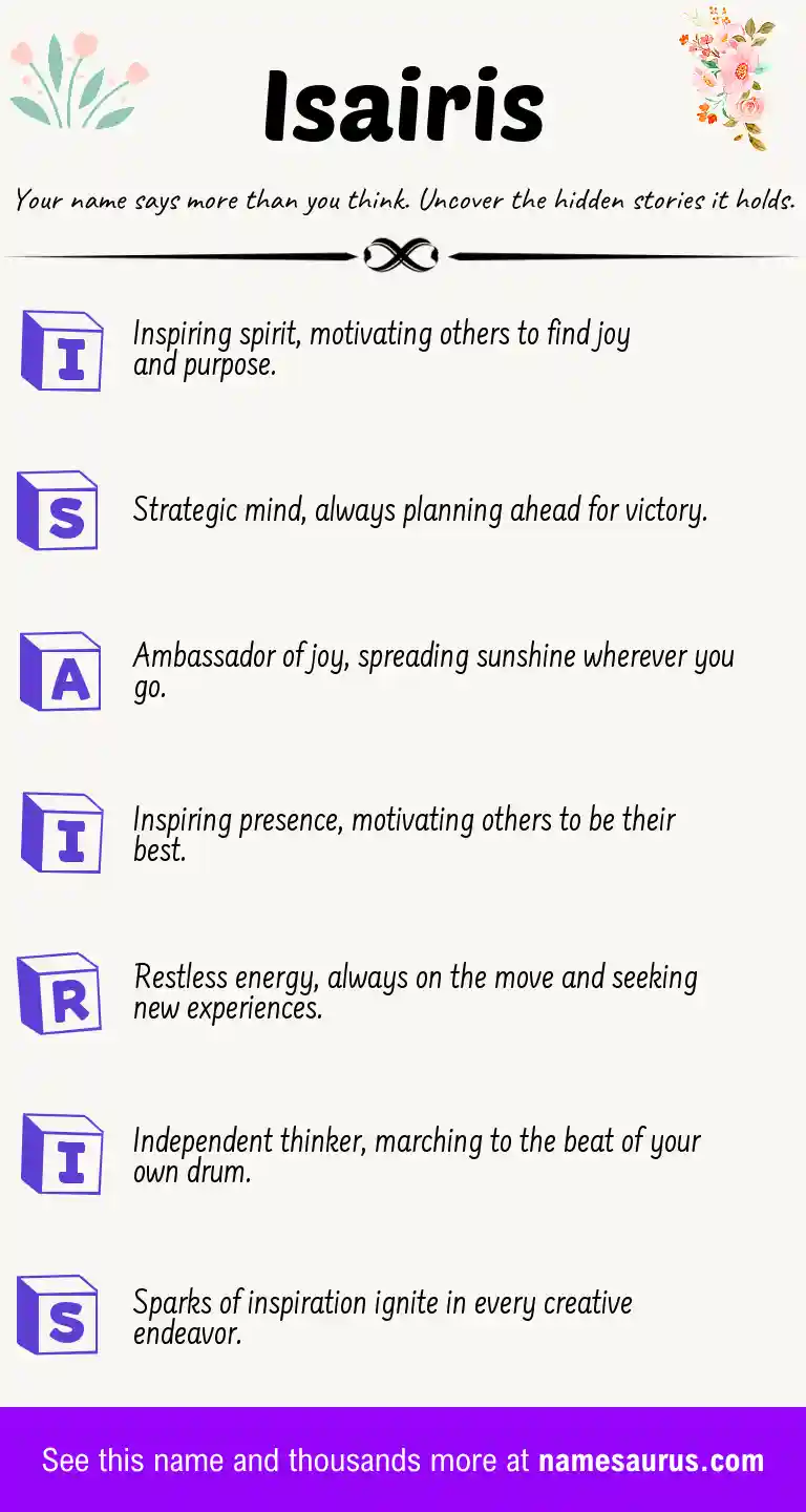 Acrostic poem about Isairis.