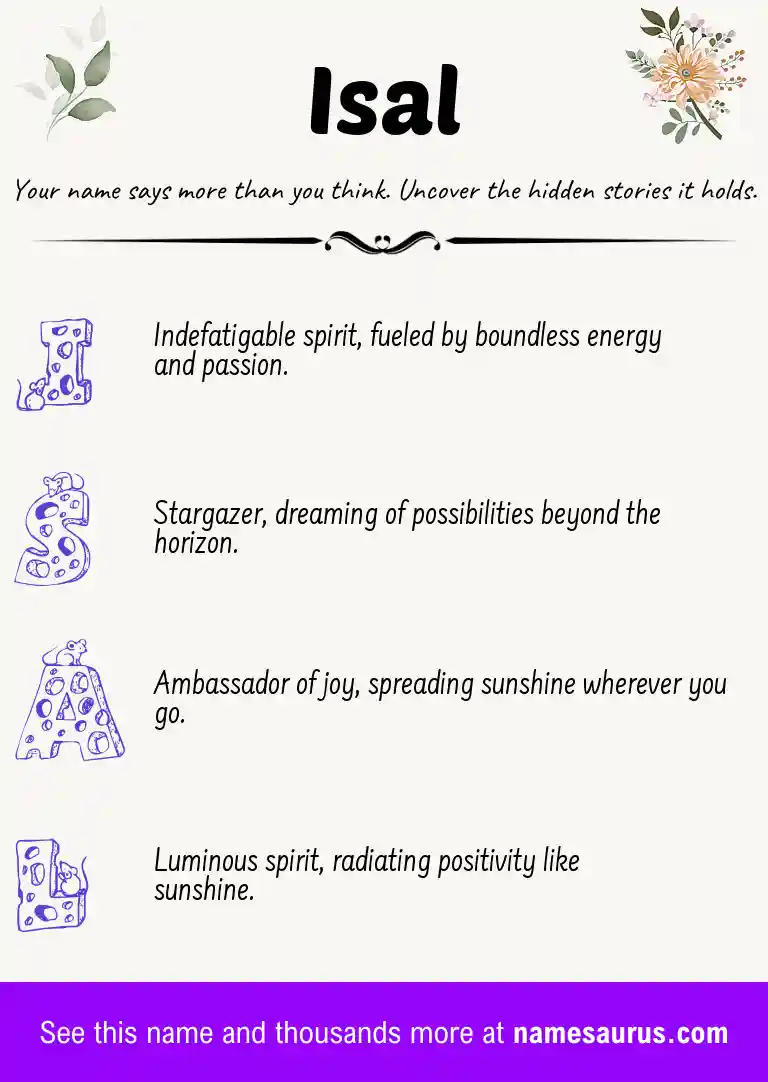 Acrostic poem about Isal.