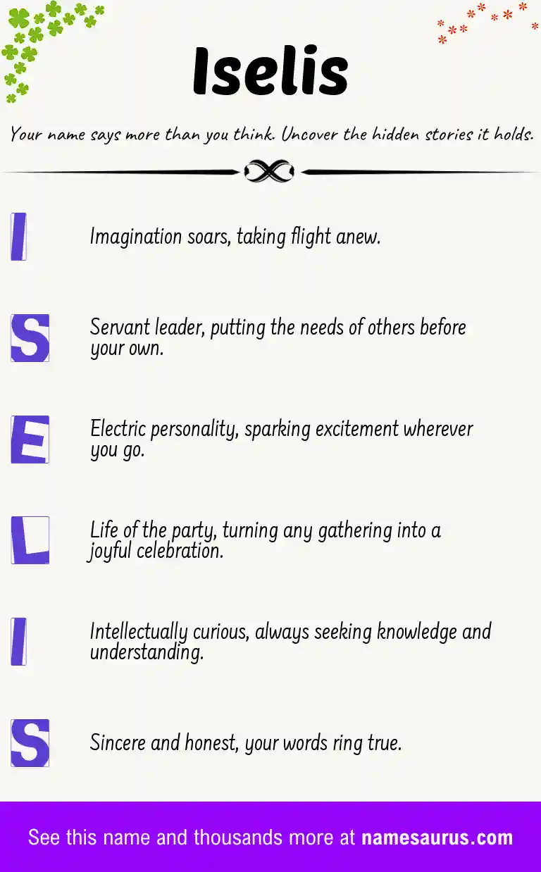 Acrostic poem about Iselis.