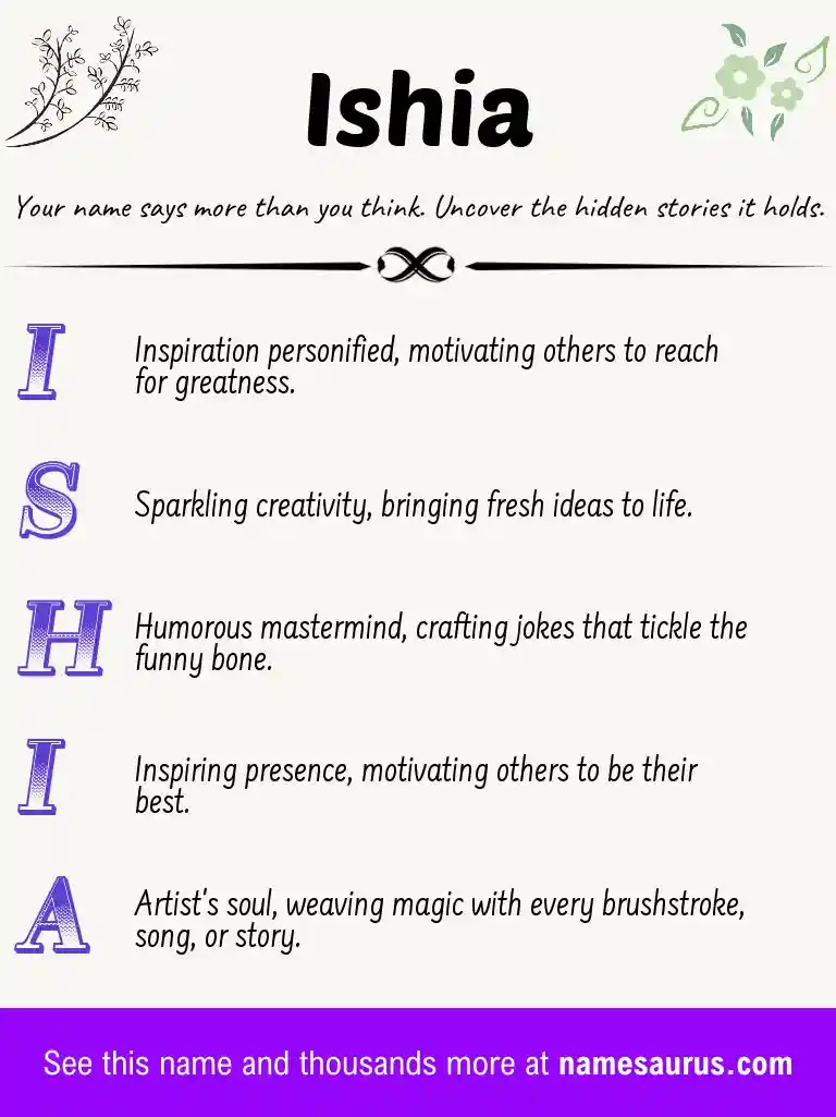 Acrostic poem about Ishia.