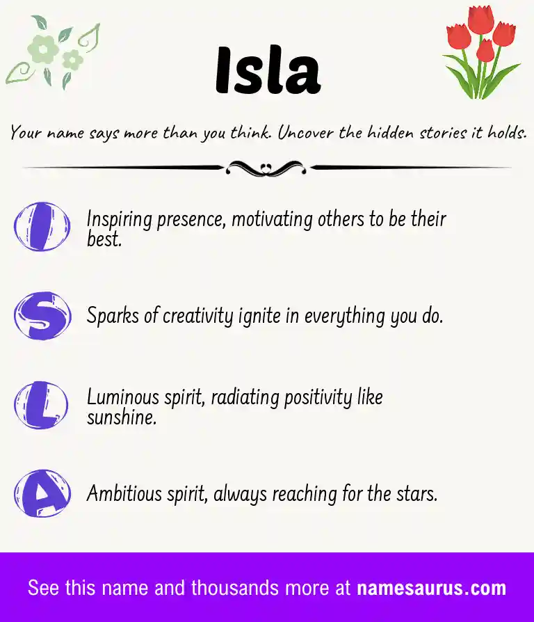 Acrostic poem about Isla.