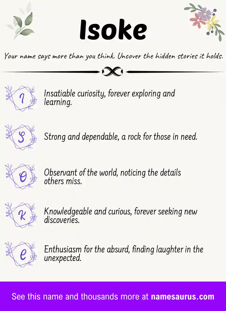 Acrostic poem about Isoke.