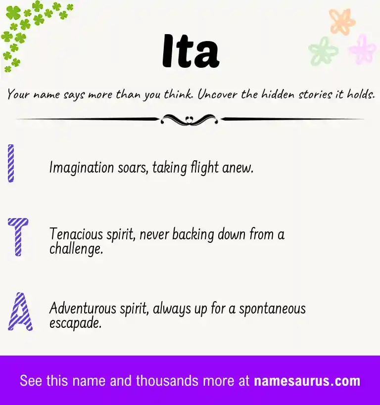 Acrostic poem about Ita.
