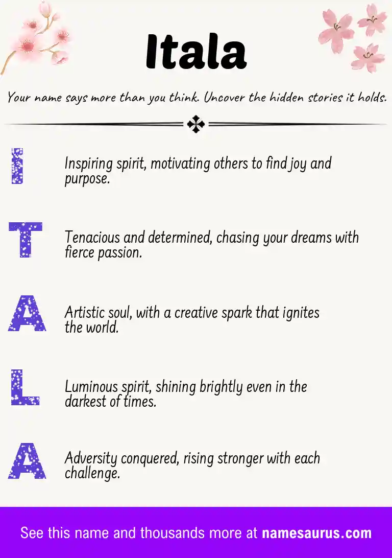 Acrostic poem about Itala.