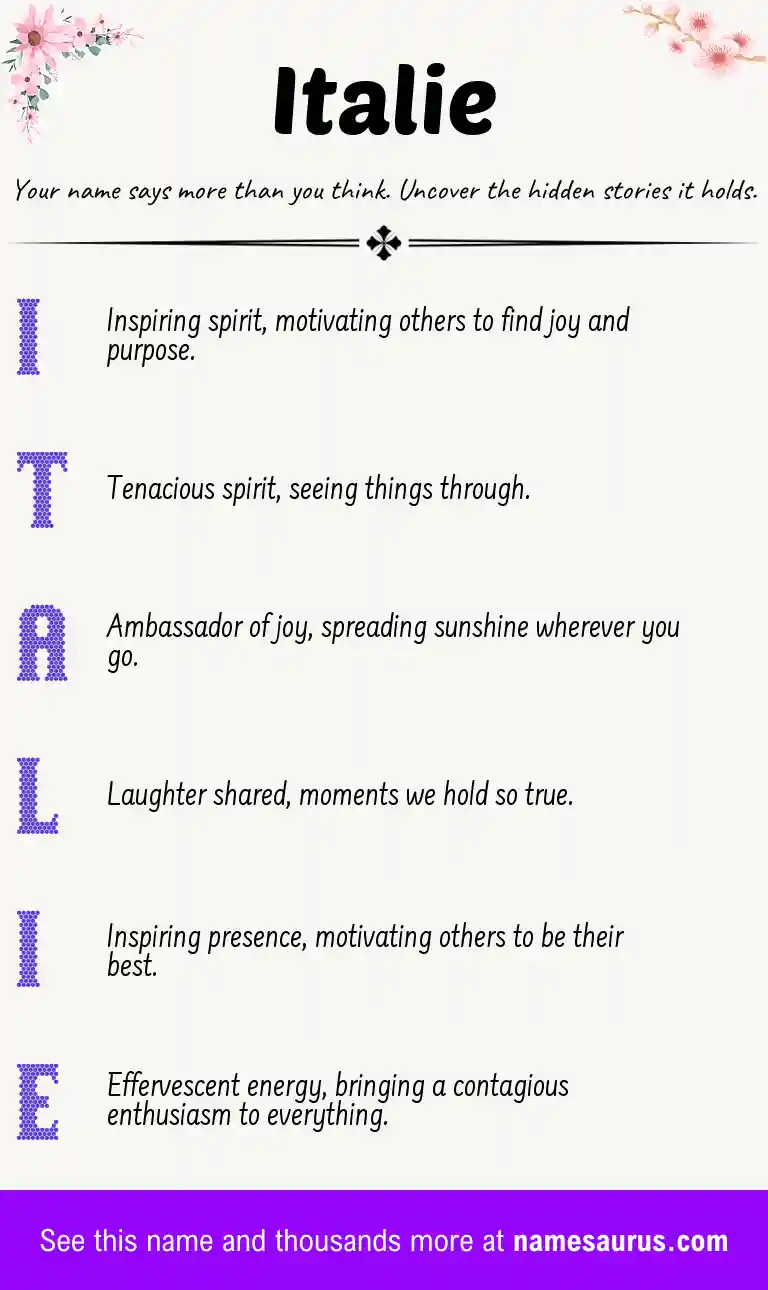 Acrostic poem about Italie.