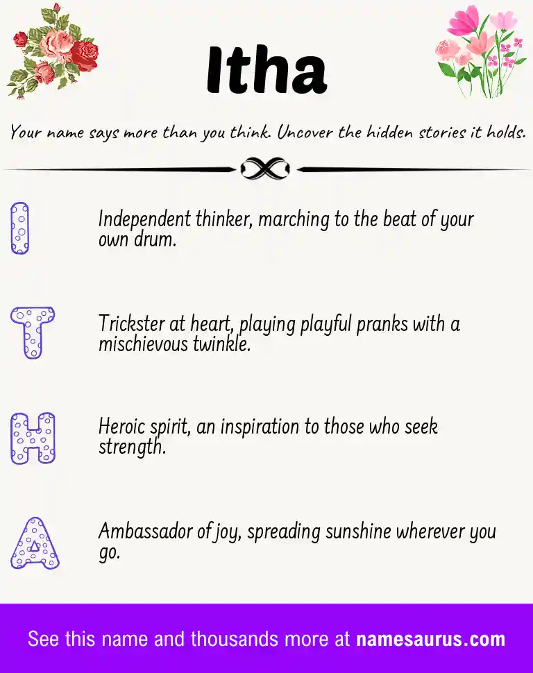 Acrostic poem about Itha.