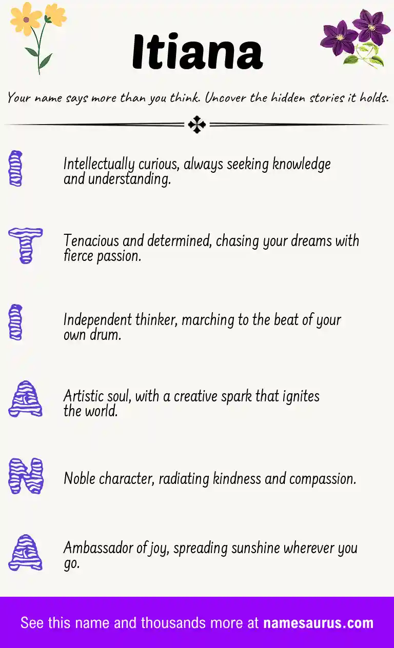 Acrostic poem about Itiana.