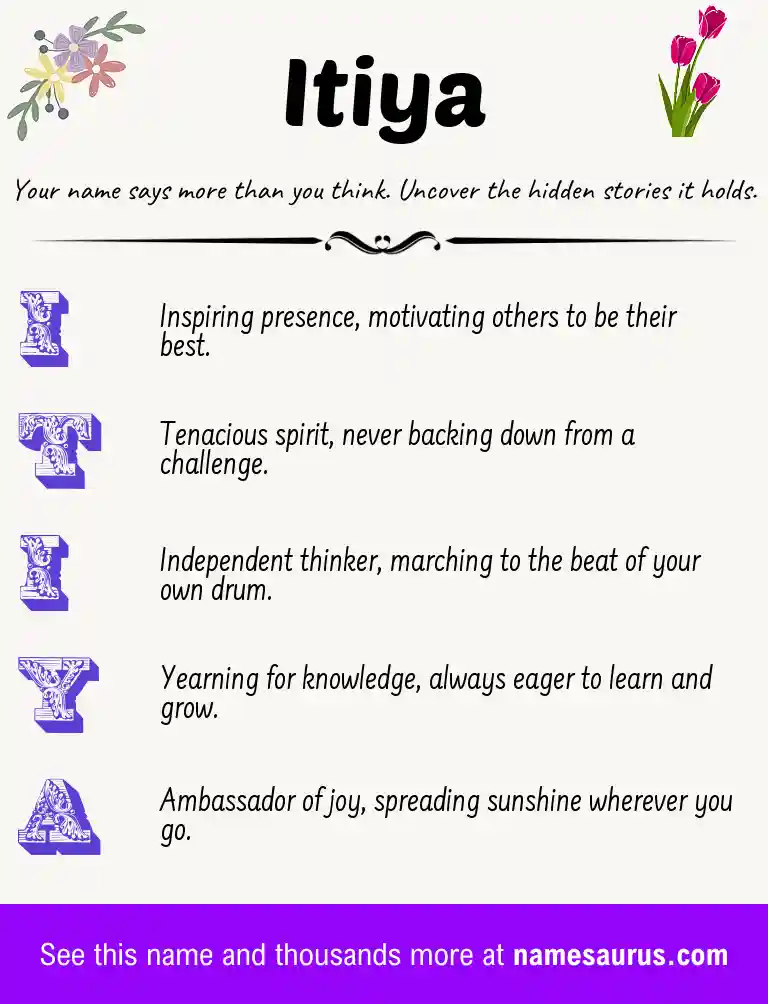 Acrostic poem about Itiya.