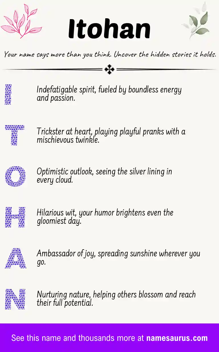 Acrostic poem about Itohan.