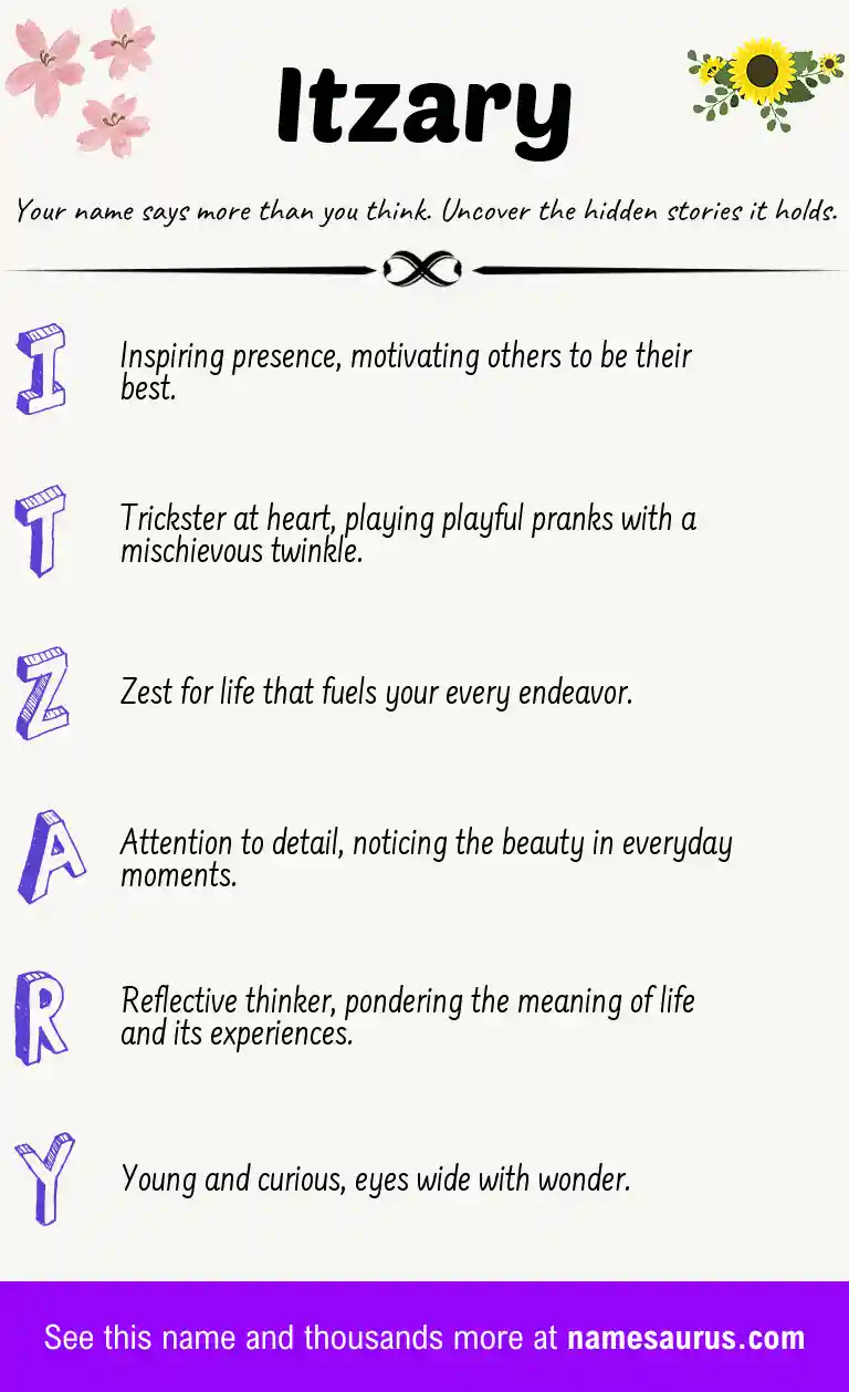 Acrostic poem about Itzary.