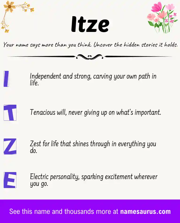 Acrostic poem about Itze.