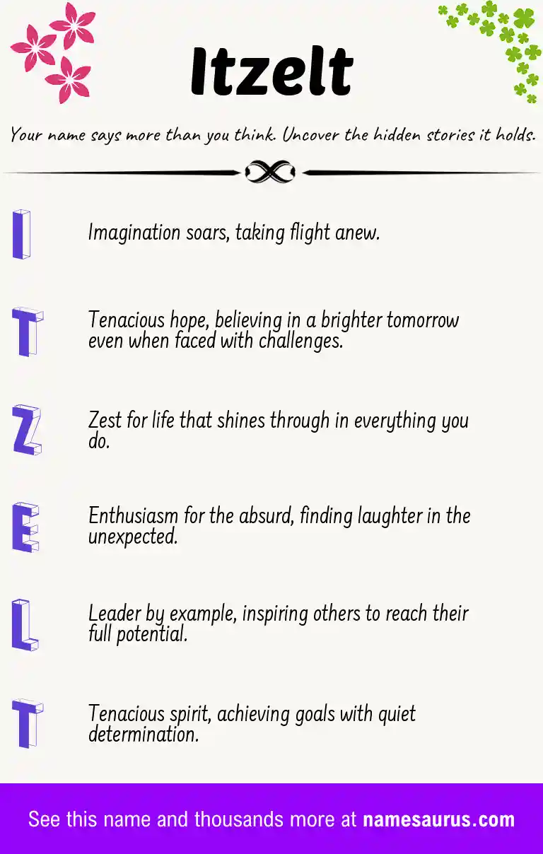 Acrostic poem about Itzelt.