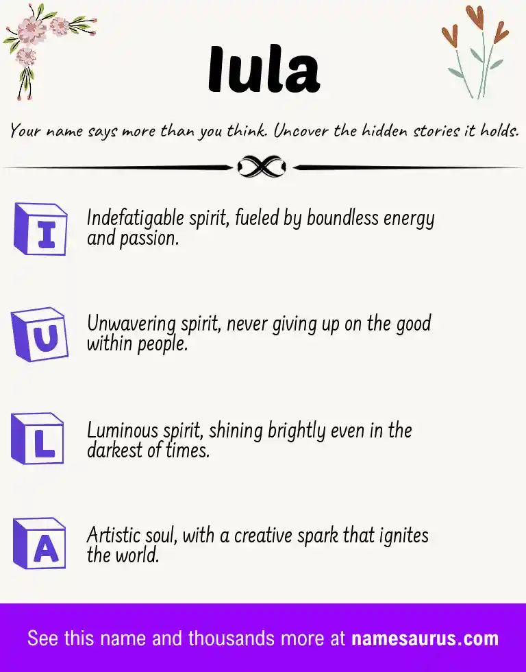 Acrostic poem about Iula.