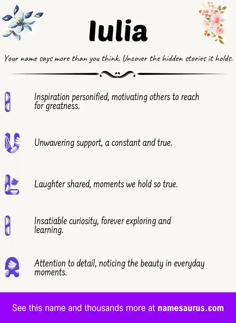 Acrostic poem about Iulia.