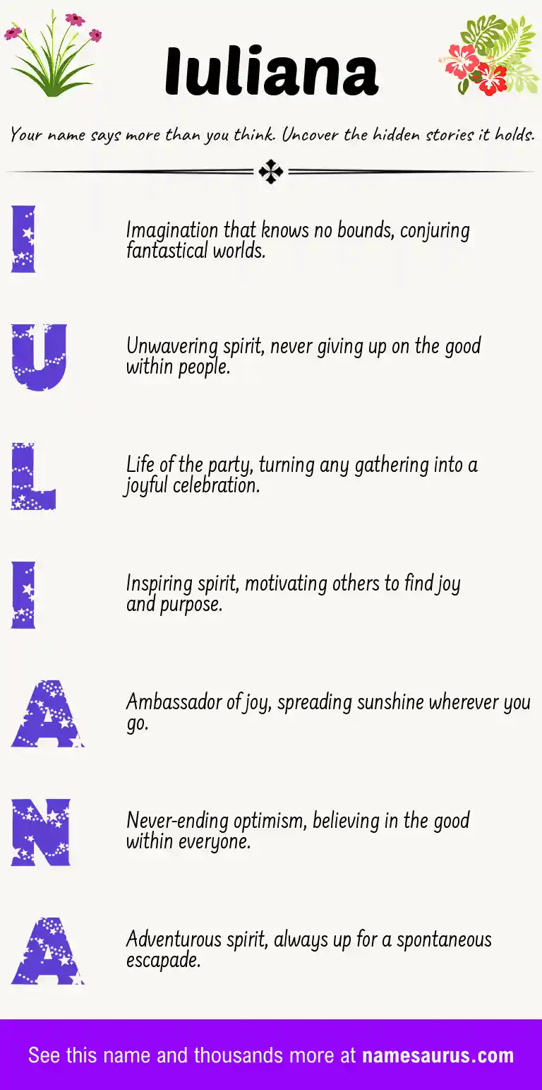 Acrostic poem about Iuliana.