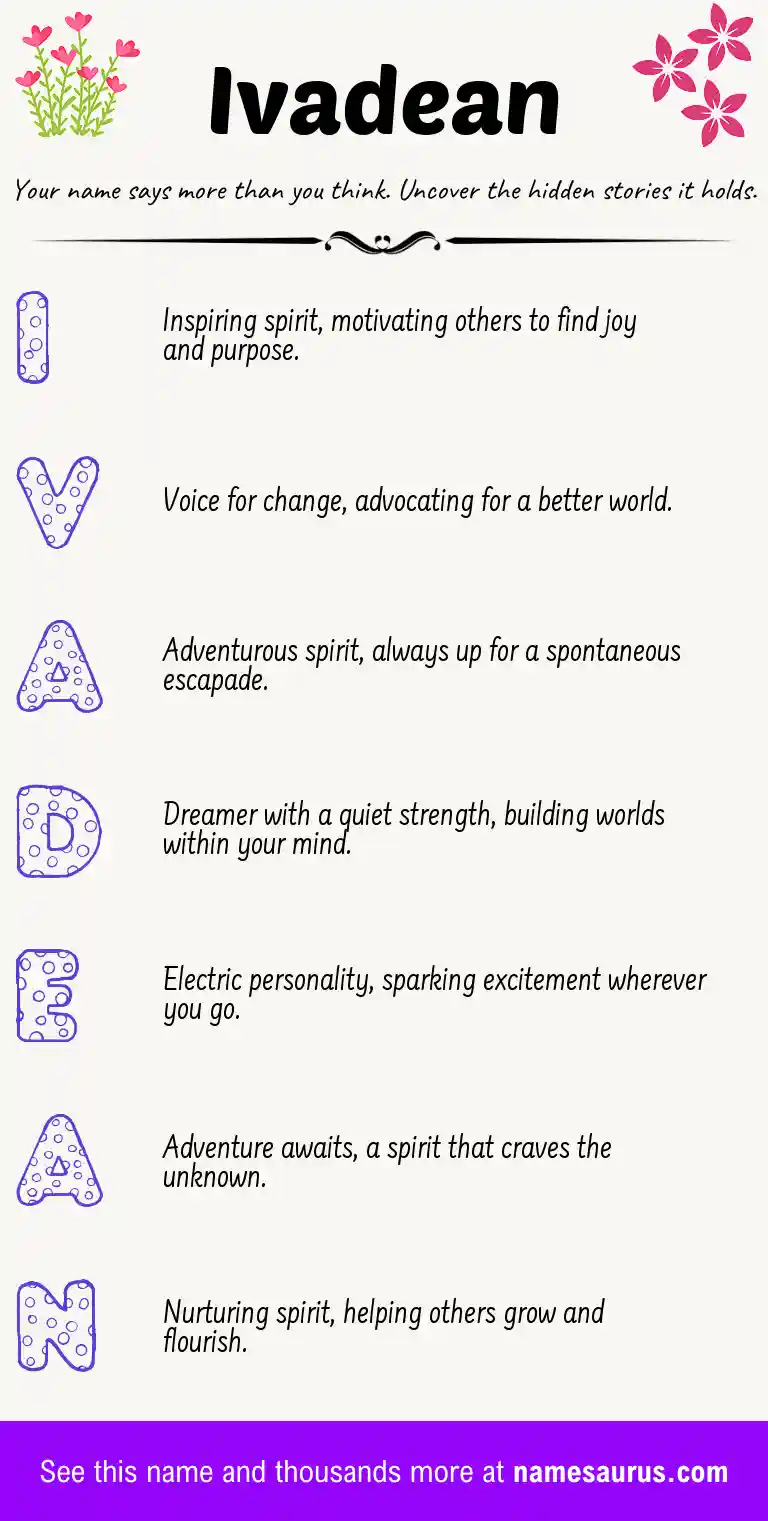Acrostic poem about Ivadean.