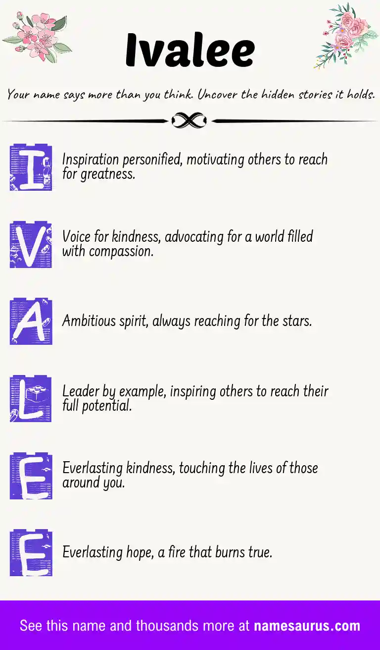 Acrostic poem about Ivalee.
