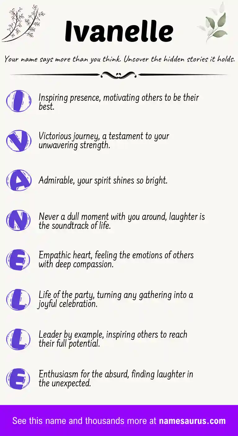 Acrostic poem about Ivanelle.