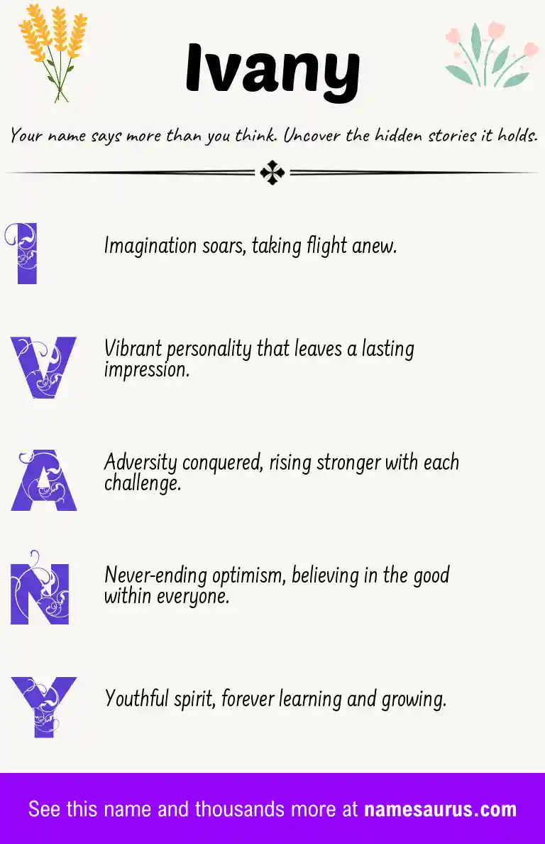 Acrostic poem about Ivany.